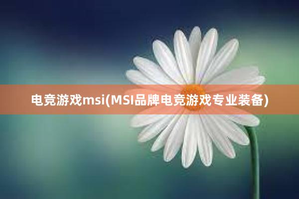 电竞游戏msi(MSI品牌电竞游戏专业装备)